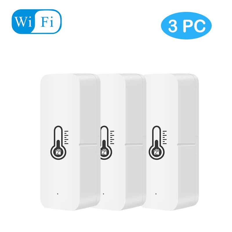 Tuya Smart Wifi / ZigBee Temperature And Humidity Sensor Indoor Hygrometer Controller Monitoring Work With Alexa Google Home: Wifi 3PCS