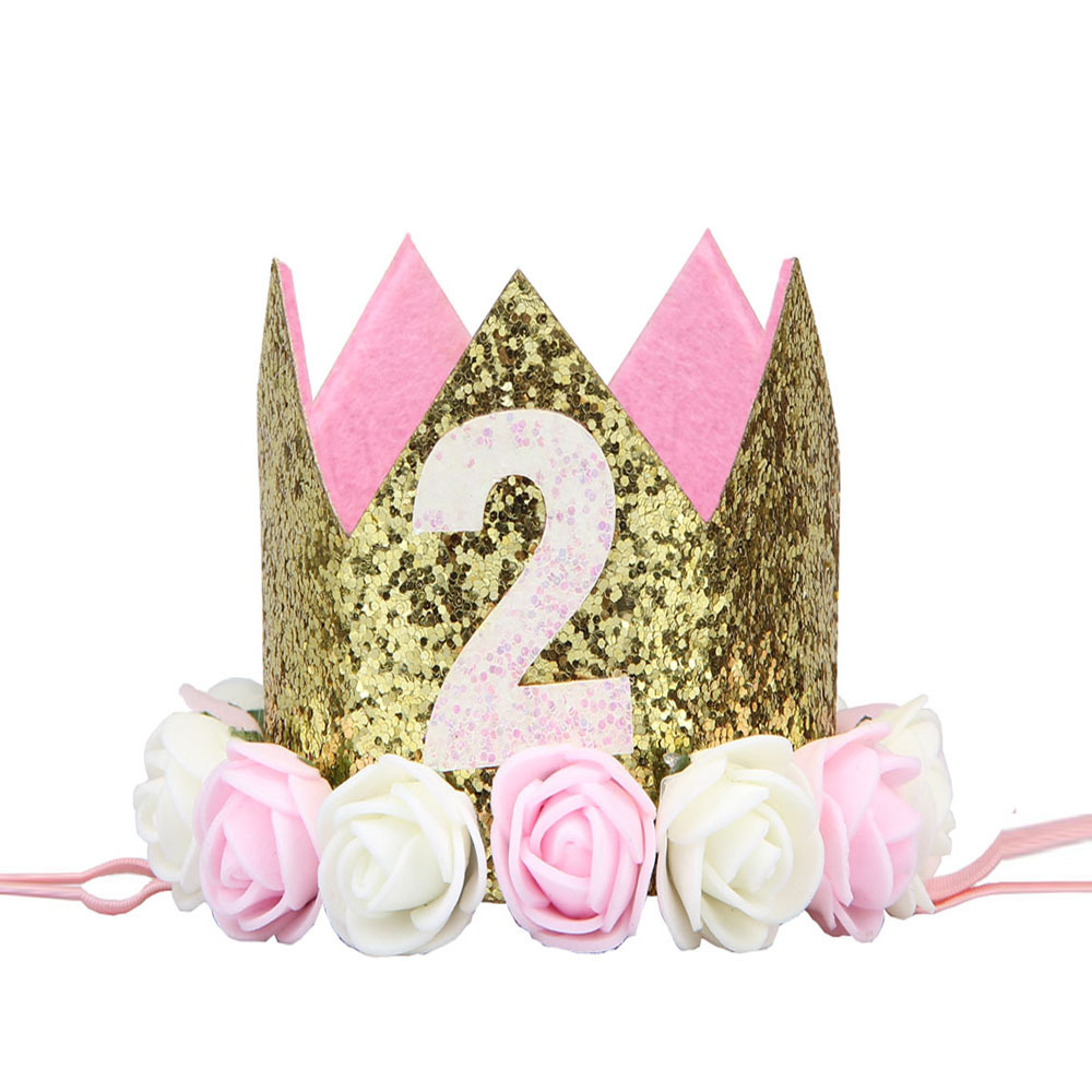 Felice Primo Compleanno Cappellini per Feste E festa arredamento cap di Un Cappello Di Compleanno Della Principessa corona 1st 2nd 3rd anno Vecchio Numero Capretti Del bambino Dei Capelli accessorio: 2
