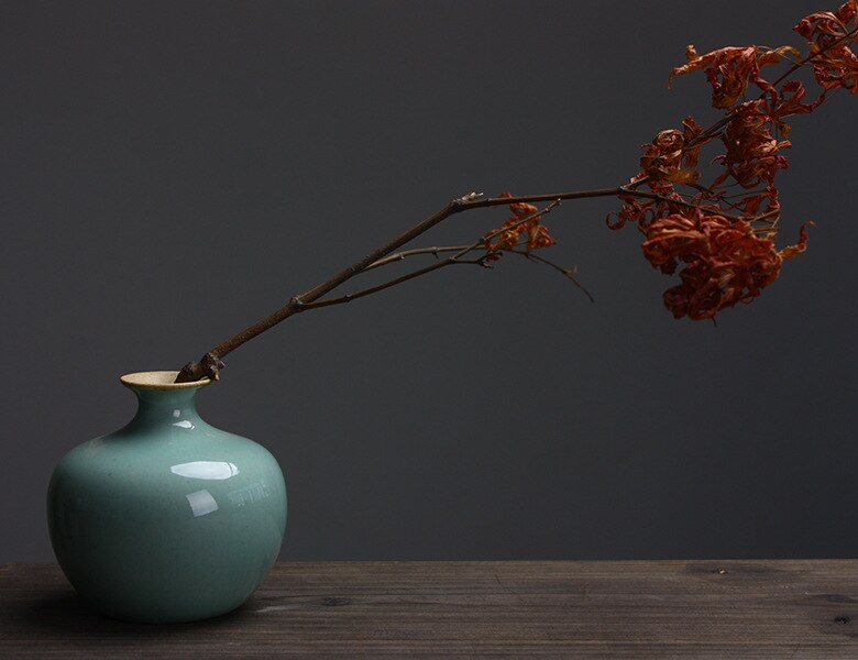 Jingdezhen vase en céramique à la main Mesa art articles d'ameublement: vert clair