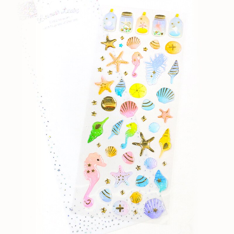 Fantasy water stickers bronzing 3D environmental protection mobile phone diary handbook sticker material children's: D-16