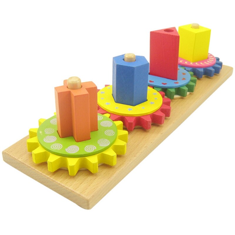 Wooden Shape Gear Shape Recognition Matching Toy Children Toy Puzzle Building Block Toy