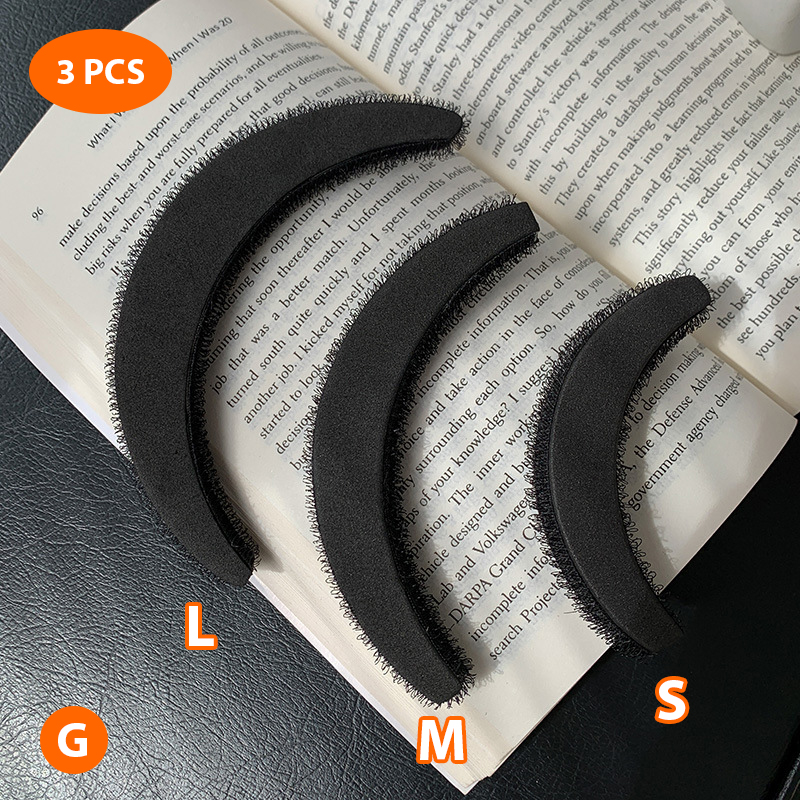 Black Bump It Up Volume Reusable Hair Fluffy Sponge Hair Base Styling Insert Tool Hair Puff Sponge Clip Hair Bun Maker