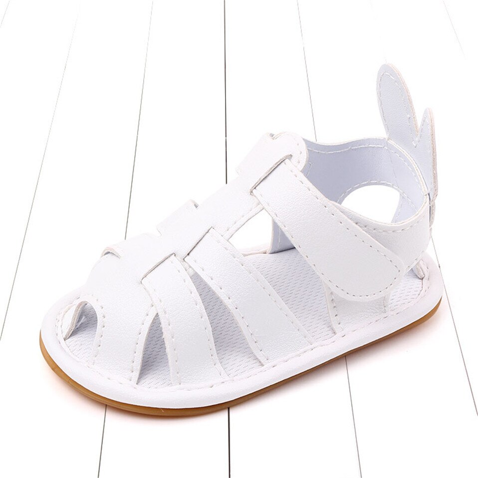 Nuovo arrivo PU sandalo per neonato neonate primi camminatori scarpe estate neonato bambino fondo in gomma scarpe antiscivolo per bambini: White / 12cm (4.72 in)