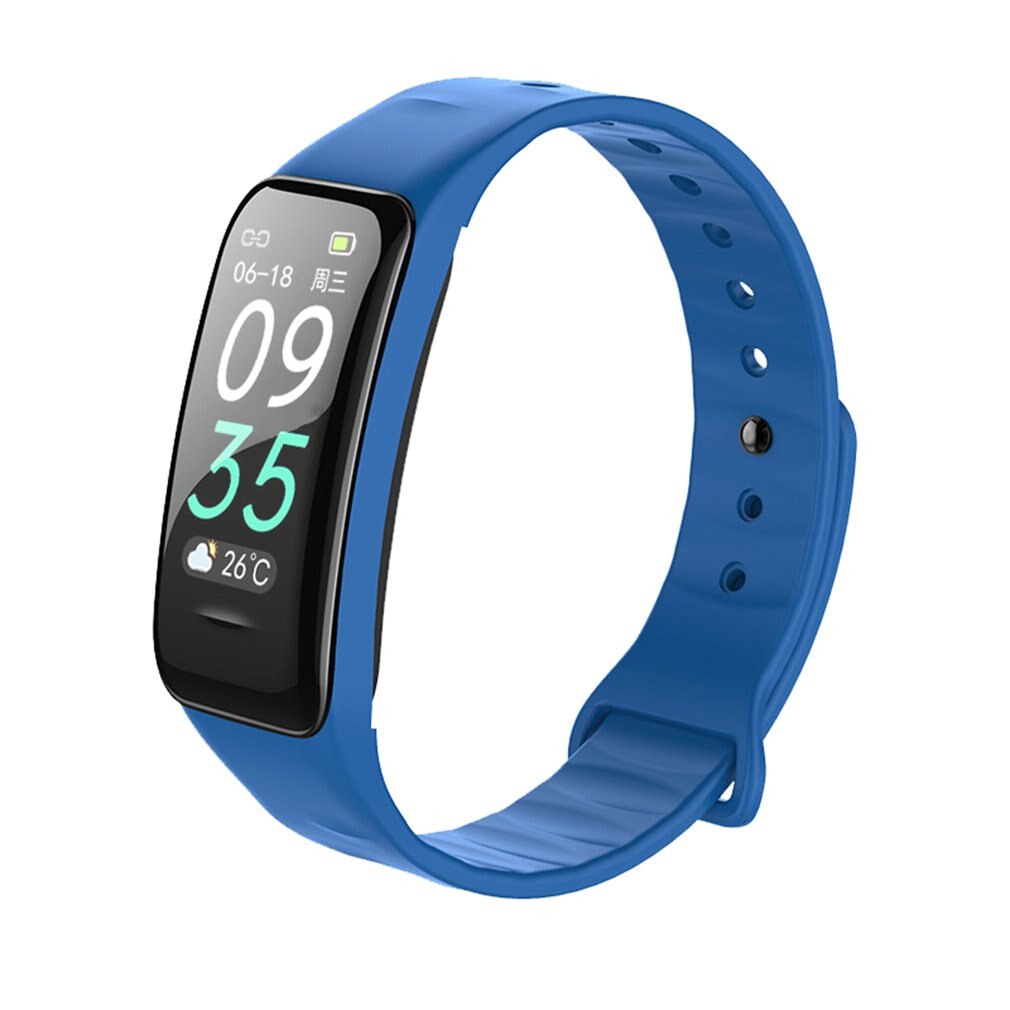 AD58 Waterdicht 0.96 Inch Full Kleurrijke Touch Screen Hartslag Bloed Smart Sport Horloge: Blauw