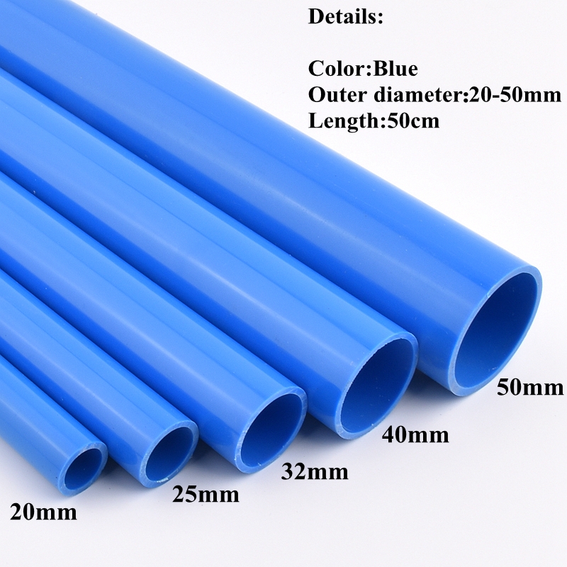 50cm PVC Water Pipe 25~50mm Red/Orange/Blue/Purple Aquarium Fish Tank Water Supply Pipeline Garden Irrigation Household PVC Pipe: Red / 1/4''