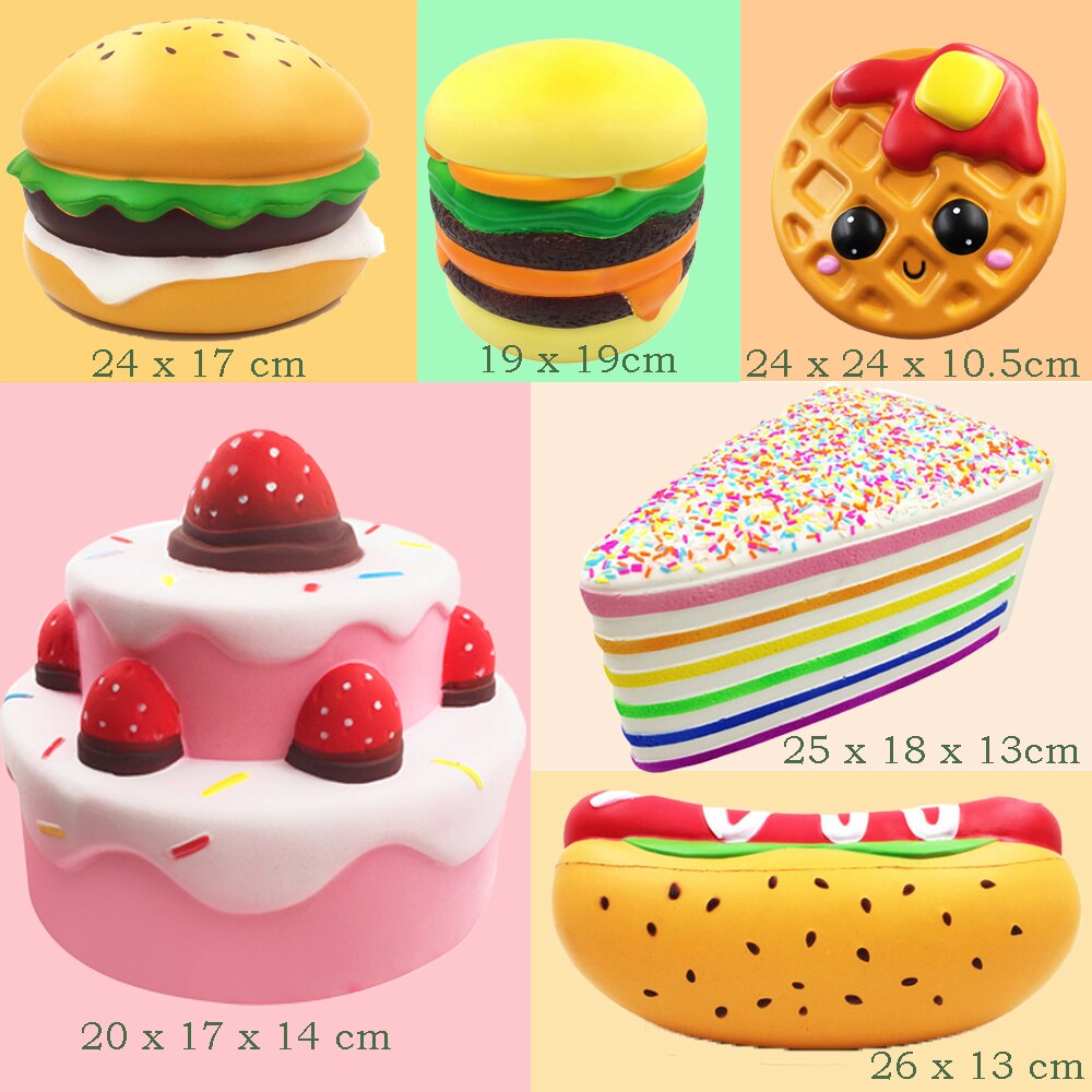 Besegad gros gros Squishies doux Squishi mignon gâteau alimentaire jouet lente montée presser pour enfant soulage Stress anxiété Anti Stress