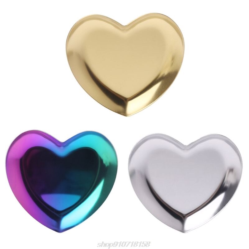 Hart Vorm Sieraden Ringen Houder Mold Schaaltje Opslag Lade Houder Cosmetische Organizer Rvs J27 21