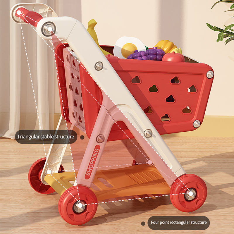 Chariot de courses jouet bébé petit chariot enfants jouer maison fruits coupe musique cuisine supermarché hommes et filles jouets d'éducation précoce