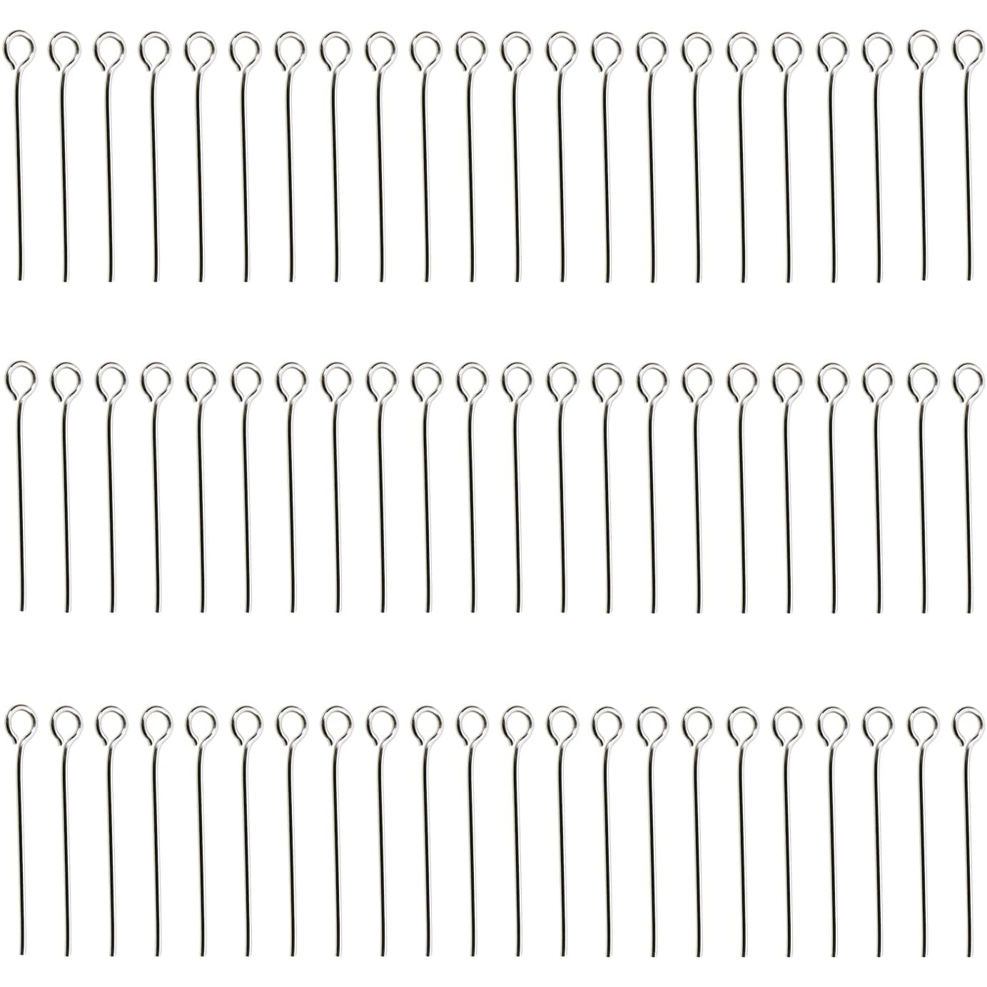 200 Uds 2,0 cm Mini alfileres de alambre de Metal rebordear pequeños alfileres de cabeza de ojo abierto agujas a granel para cuentas artesanales DIY: Plata