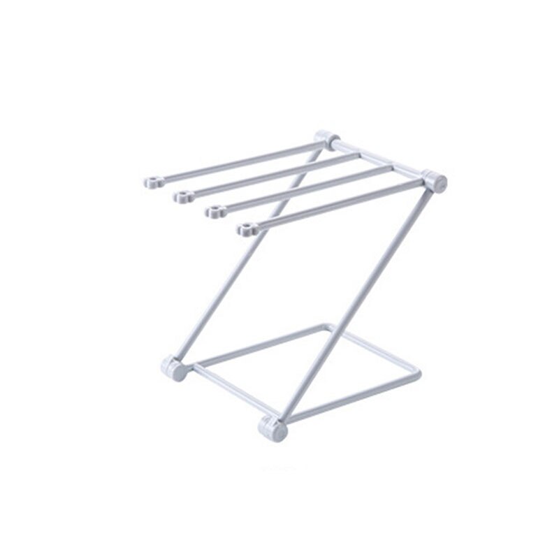 Składany pionowy wieszak na ręczniki kuchenne wieszak z darmowym przepychaczem stojak na stół trwały stojak na kubek robić picia różowy stojak na biue: Jasny szary