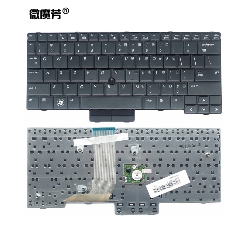 teclado negro de ee.uu. para HP EliteBook 2540, 2540p, 598790-001, V108602AS1, PK1309C2A00 en inglés