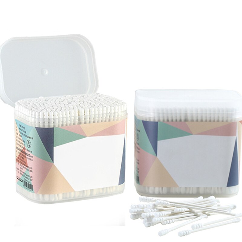 400pcs A Box of Exquisite Paper Sticks Double Spiral Cotton Swabs Baby Safety Cotton Swabs Clean Ear Health Tampons