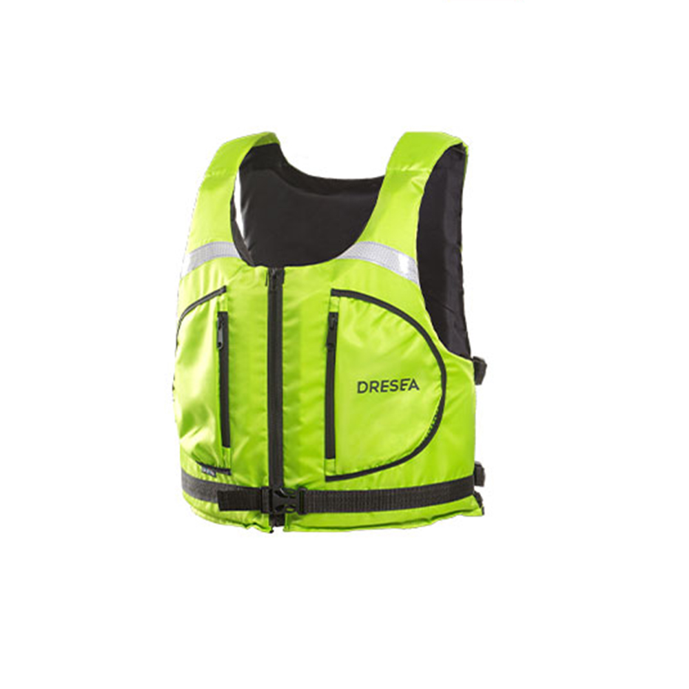 Life vest large buoyancy fire rescue life jacket swimming portable marine fishing Kayaking Boating vest adult: Green / L 75-100KG
