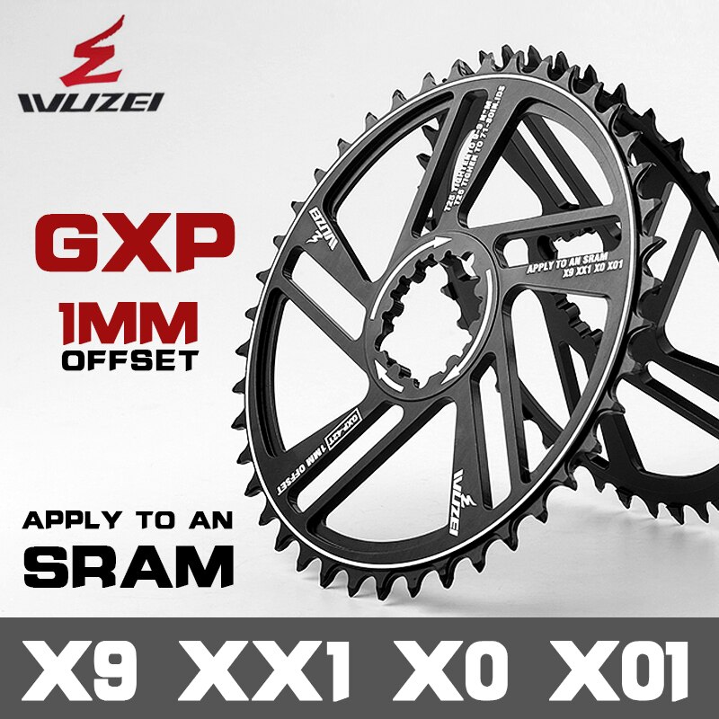 Wuzei Mountainbike Gxp Kettingbladen 30/32/34/36/38/40/42T Offset 1Mm Tandwielen 8/9/10/11/12 Speed Mtb Crankstel Onderdelen Voor Sram