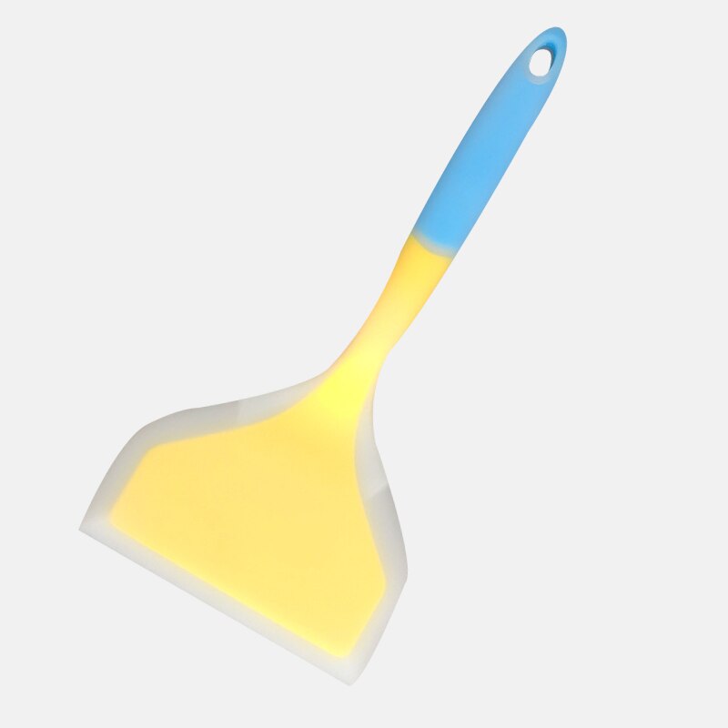 Silicone Kitchen Ware Cooking Utensils Spatula Beef Meat Egg Kitchen Scraper Wide Pizza Cooking Tools Shovel Non-stick Spatula: Yellow