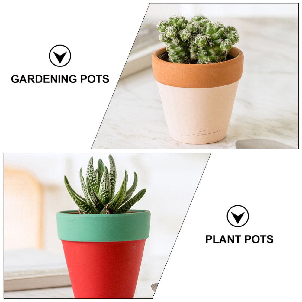 10 Pcs Colorful Flowerpots Indoor Plant Pots Ceramic Gardening Planters