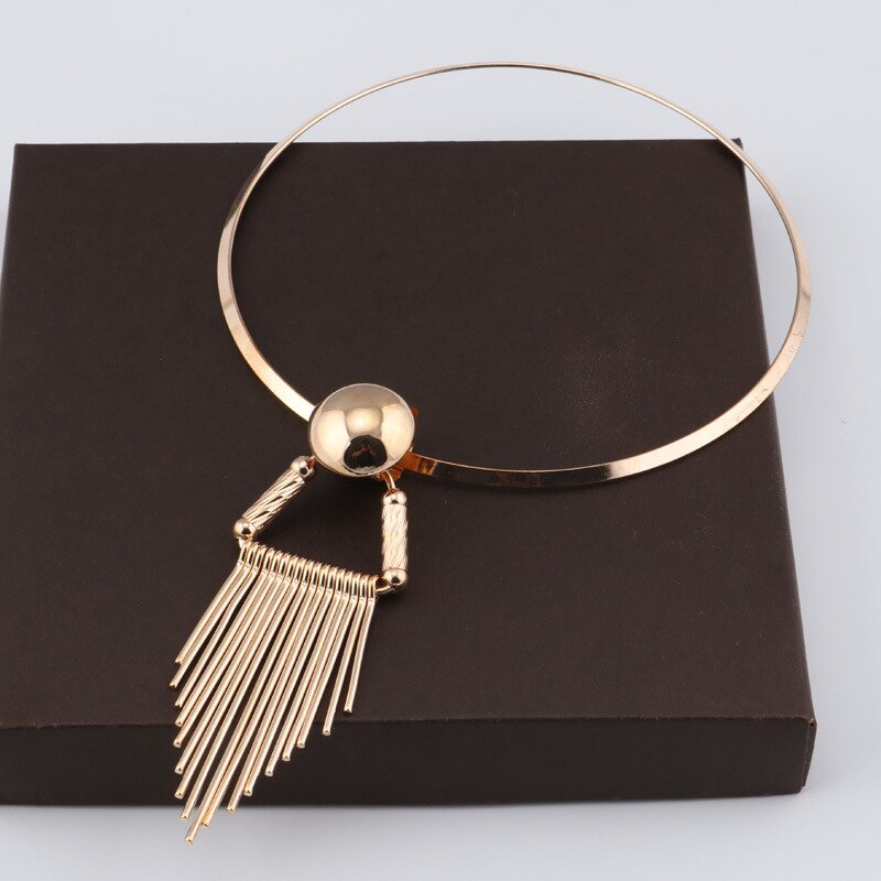 Persoonlijkheid Zilveren Geometrische Kwastje Kraag Ketting Vrouwen Verklaring Ketting Gold Choker Punk Overdreven Sieraden Vrouwen Choker