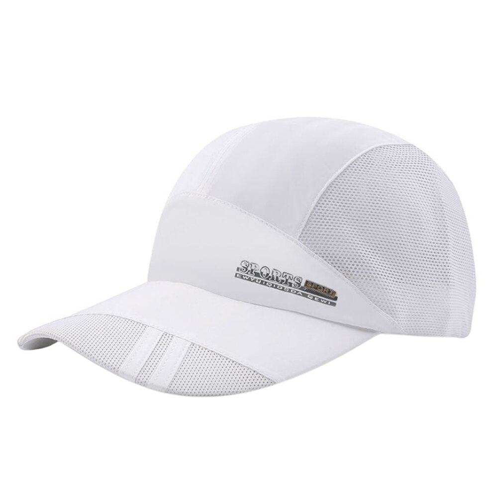 Summer Men Women Anti-UV Quick-drying Baseball Cap Breathable Outdoor Sports Hat: White