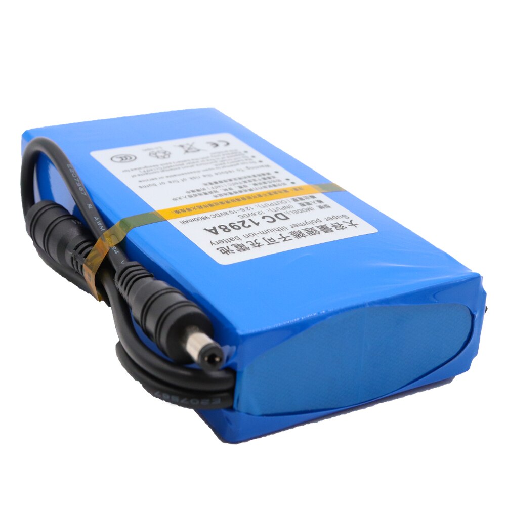 100% DC 1212A 12V 12000mAh lithium-ion Rechargeable battery pack 12.6v 1.2Ah AC Power Charger With charging indicator + charger