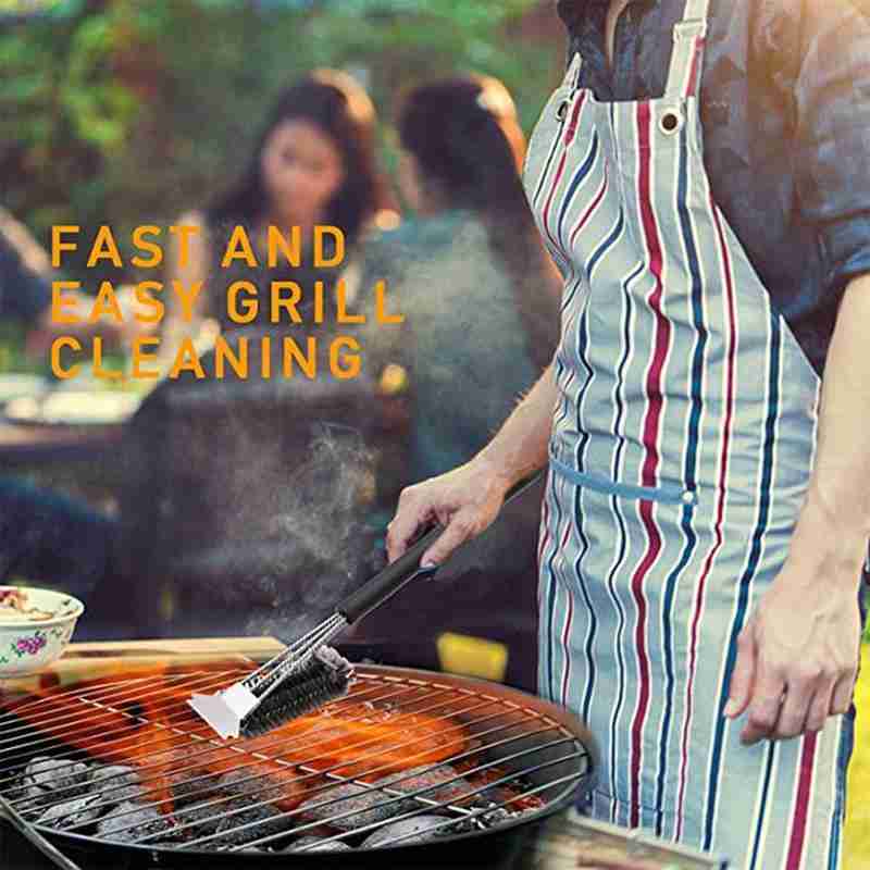 Heavy Duty BBQ Grill Barbecue Kit Oven Grill Cleaning Remover Brush Kitchen Steel Cooking Bristles Wire Tool H3Y1