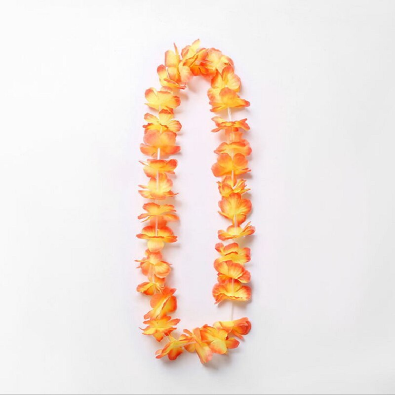 1 Pcs Hawaiian Wreath Flower Necklace Artificial Garland Hawaiian Hula Neck Ring