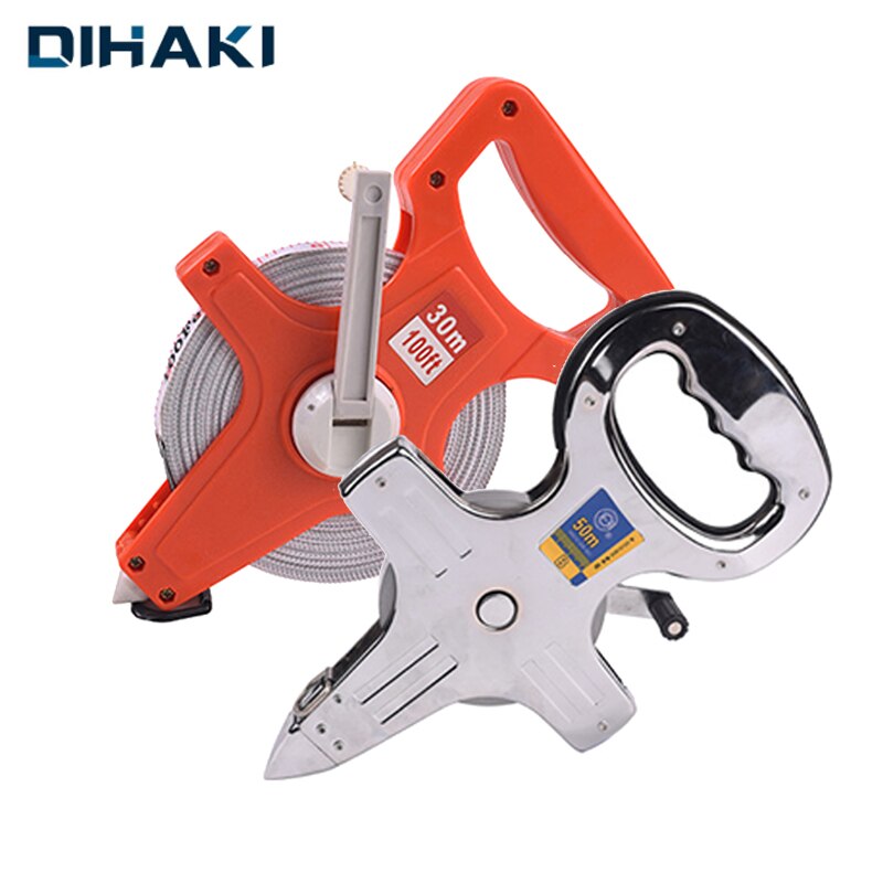Portable ABS/Steel Shelf Ruler 30M 50M 100M Metric Open Reel Steel Tape Measure With Shelf For Woodworking Construction Tool