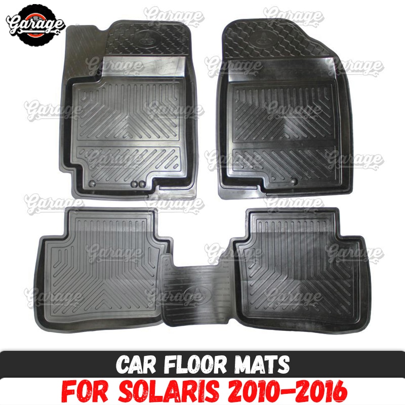 Auto Vloermatten Case Voor Hyundai Solaris Rubber 1 Set/4 Pcs Of 2 Stuks Accessoires beschermen Van Tapijt Decoratie