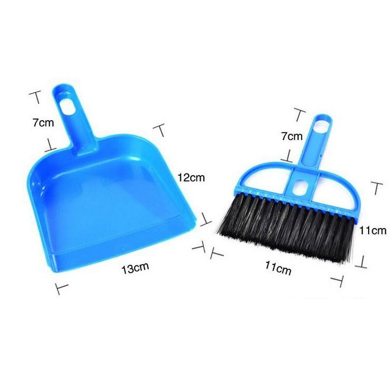 2 Stk/set Draagbare Mini Schoon Huisdier Afval Bezem Scoop Desktop Cleaning Tools Veegmachine Schop Schoonmaken Pak Stoffer Toetsenbord Borstel