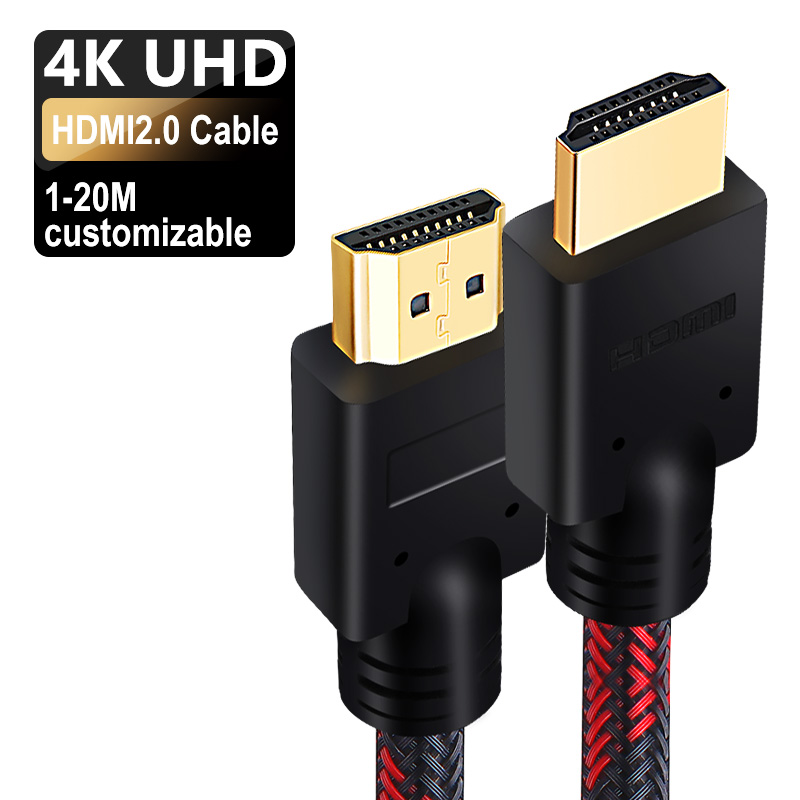 Shuliancable-Cable HDMI 2,0 4k, 1m, 2m, 3m, 5m, 10m, 15m, 20m, conmutador divisor para TV HD, portátil, PS3, PS4, ordenador, xbox: red black 2 / 2 m