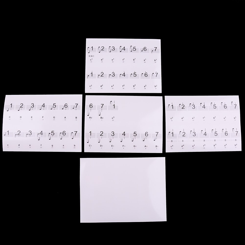Electronic Keyboard 88Keys Stickers 1 Sheet Piano Keyboard 54/61 Keys Music Decal Label Note Learn Biginners Kids