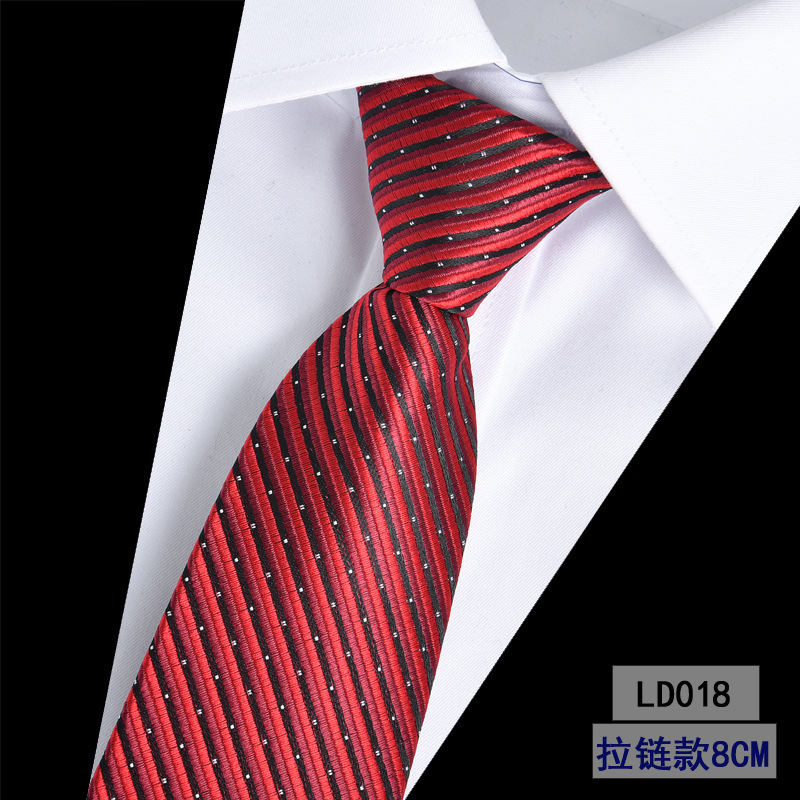 Cravatta con cerniera da uomo pigra 8CM cravatta a righe articoli tutto'ingrosso per le imprese