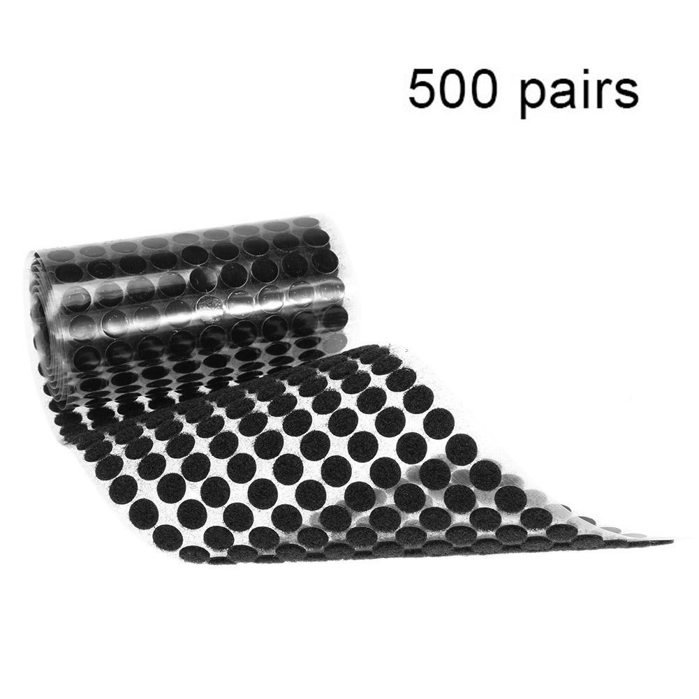 500 par selvklæbende fastgørelsestape krogløkkediske magiske runde fastgørelsestape dobbeltsidet dot nylon klistermærke