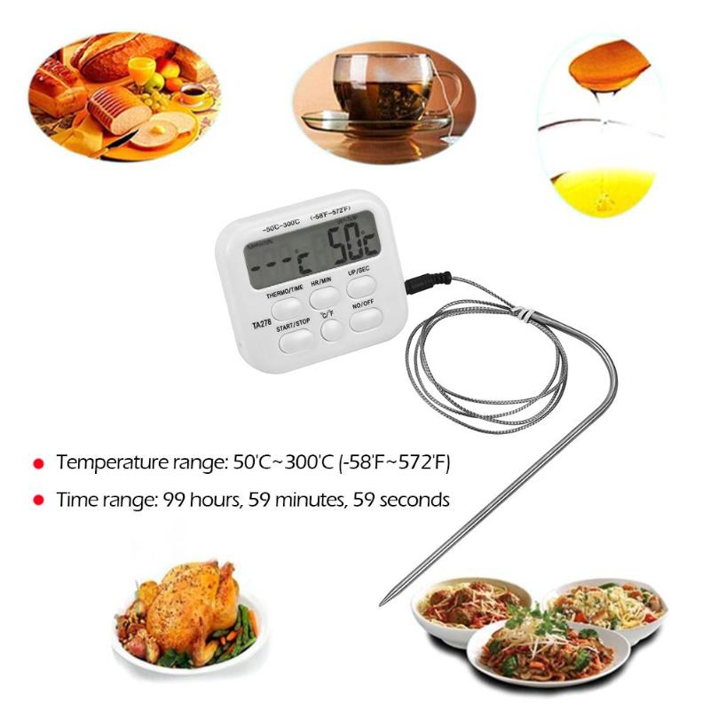 Termómetro Digital de cocina para cocinar carne, agua, leche, sonda de comida, termómetro electrónico para horno, barbacoa, medidor de temperatura para el hogar, herramienta