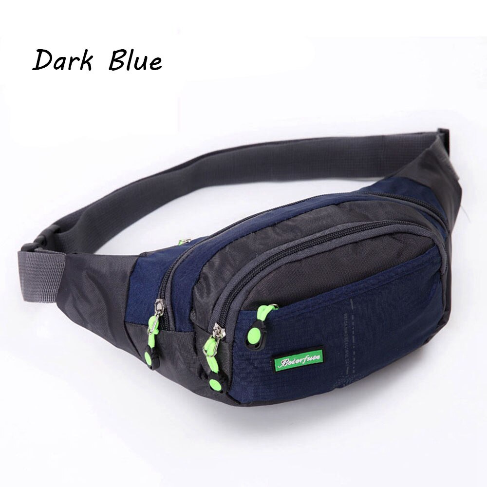 Men Women Travel Bum Bag Fanny Pack Waist Bag Zipped Outdoor Sports Shoulder Bag Pouch Waist Packs Ladies Waist Pack: Dark Blue