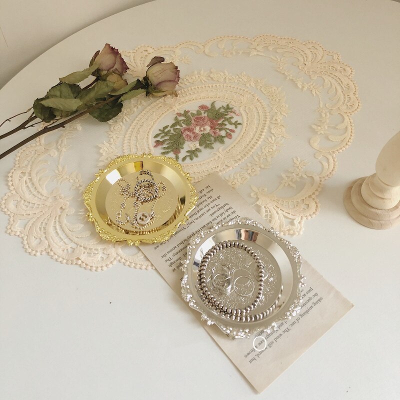 Yulakes 6 stuks witte kanten ronde bordjes met borduurwerk, handgemaakt geborduurd kanten tafelkleed katoen placemat bloem mat, kanten tafelkleed gehaakt tafelkleed (25 cm