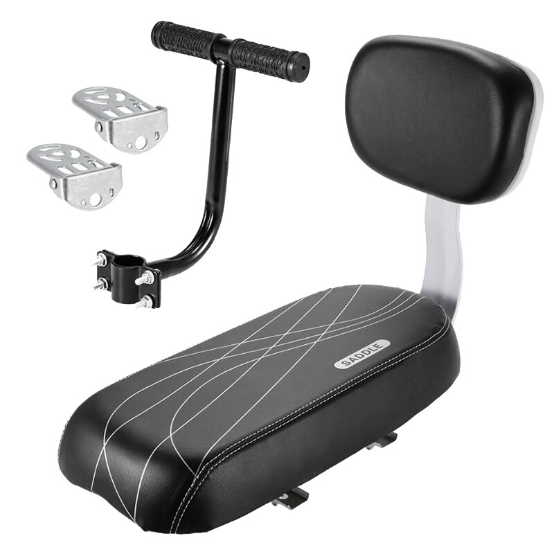 Bicycle Rear Seat Cushion Armrest Footrest Set, Bike Back Seat Child Safety Cushion Armrest Handrail Rear Feet Pedals: Default Title