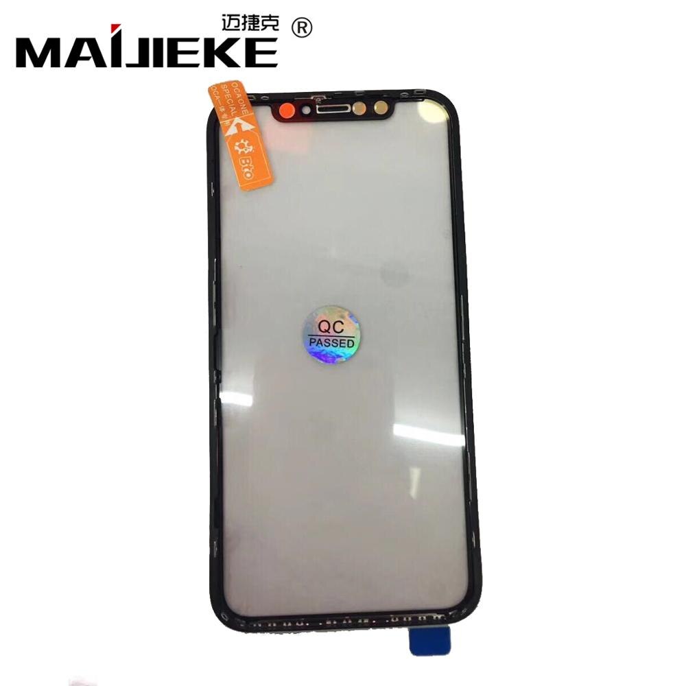 10XOriginal 3 in 1 Cold Press Screen Front Glass+Frame+OCA Film for iphone XR XS X 8 plus 7 6s 6 plus 5s Glass Replacement Parts