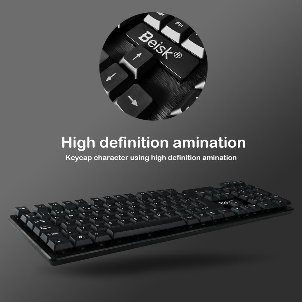 BEISK Pack Teclado Más Ratón Inalámbricos Español, Sensibilidad Mecánica Para PC, Mac, Windows, etc. Negro