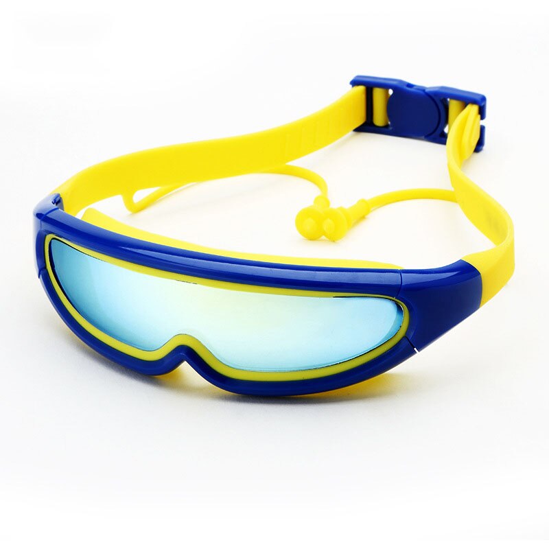 YUKE Kids Goggles Waterproof Anti-Fog Glasses Children Swimming Protect Eye Eyewear Plating HD Child Boy Girl Swim Goggles: Blue