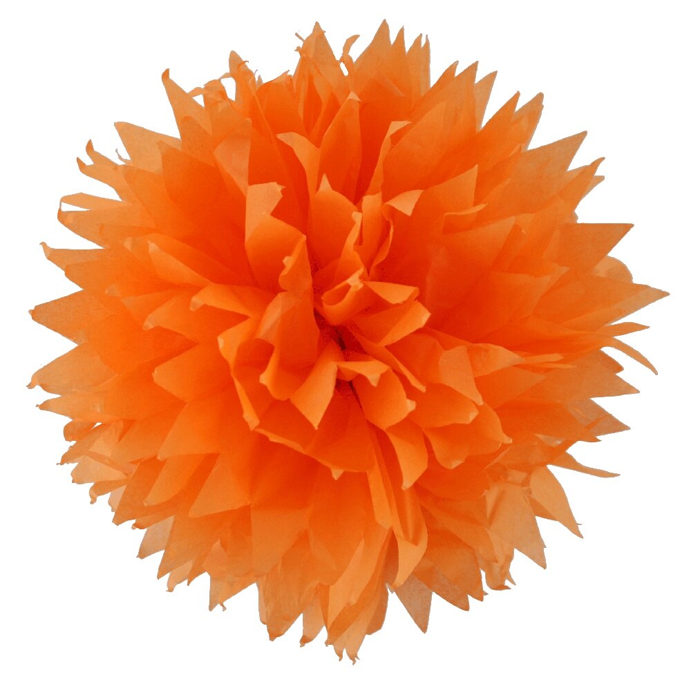 Paper Pompom Flower Vine Ornament 25 Cm-Orange