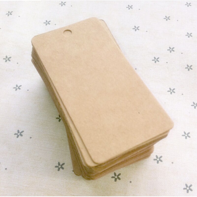 Étiquettes en papier Kraft avec ficelle, étiquette volante pour vêtement, pour bonbons/Cookies, carte d'étiquette d'emballage, 100 pièces