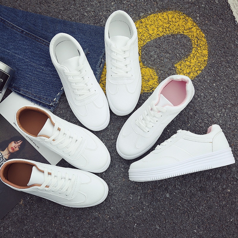 Witte Schoenen Vrouwen Sneakers Casual Vrouwen Flats Sneakers Schoeisel Dikke Zool Hoogte Toenemende Schoenen 3Cm YX1526