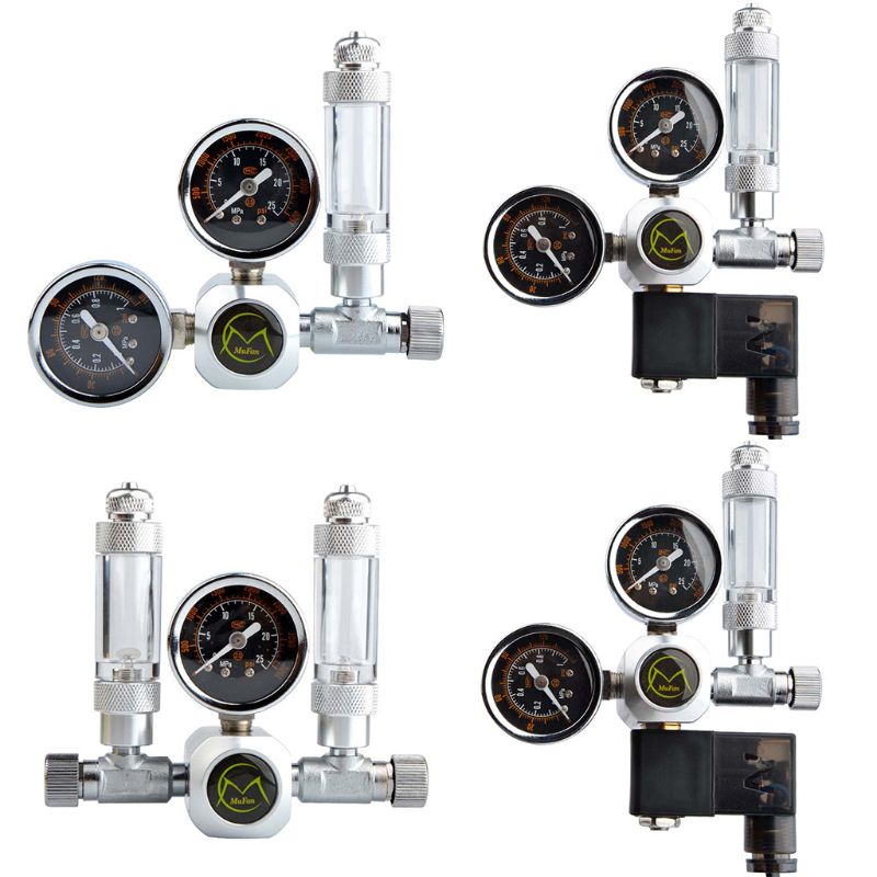 Aquarium CO2 Pressure Regulator 220V Electromagnetic Pressure Gauge System Regulator Automatic Electric Switch Pressure Reducer
