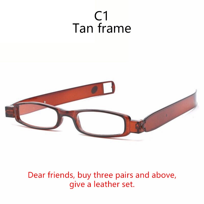 Lunettes de lecture en plastique pour hommes et femmes, avec aimant rotatif, portables, pliables, pour presbytes, en résine HD, 360: +150 / C1