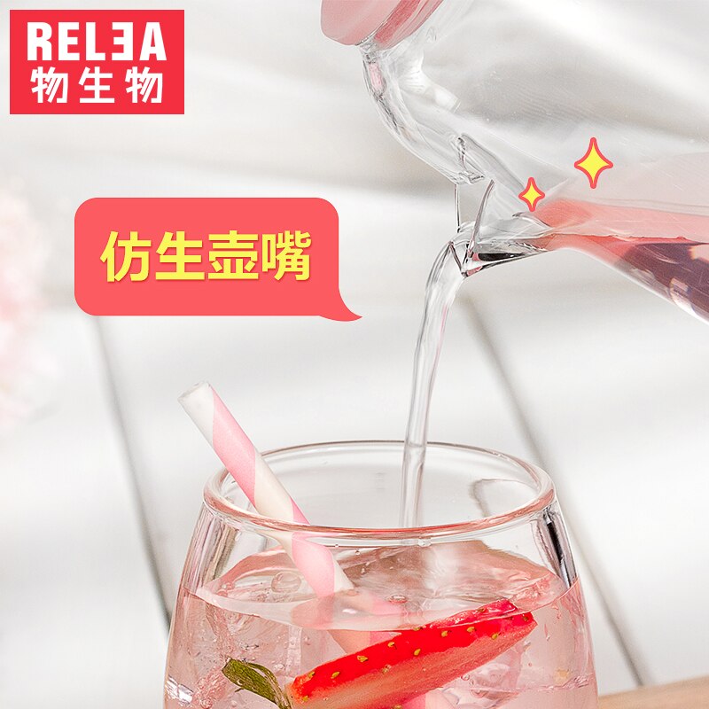 Glas Krug mit Deckel Obst Infusion Eis Tee Krug Heißer Kalten Wasser Borosilikatglas krug Wärme Beständig glas BPA freies