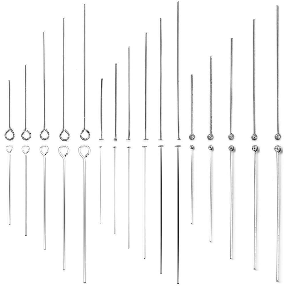 Épingle à tête plate en acier inoxydable, 100 pièces/lot, accessoires de bijouterie à faire soi-même, boucles d'oreilles, perles, épingles à œil, fournitures pour la fabrication de bijoux