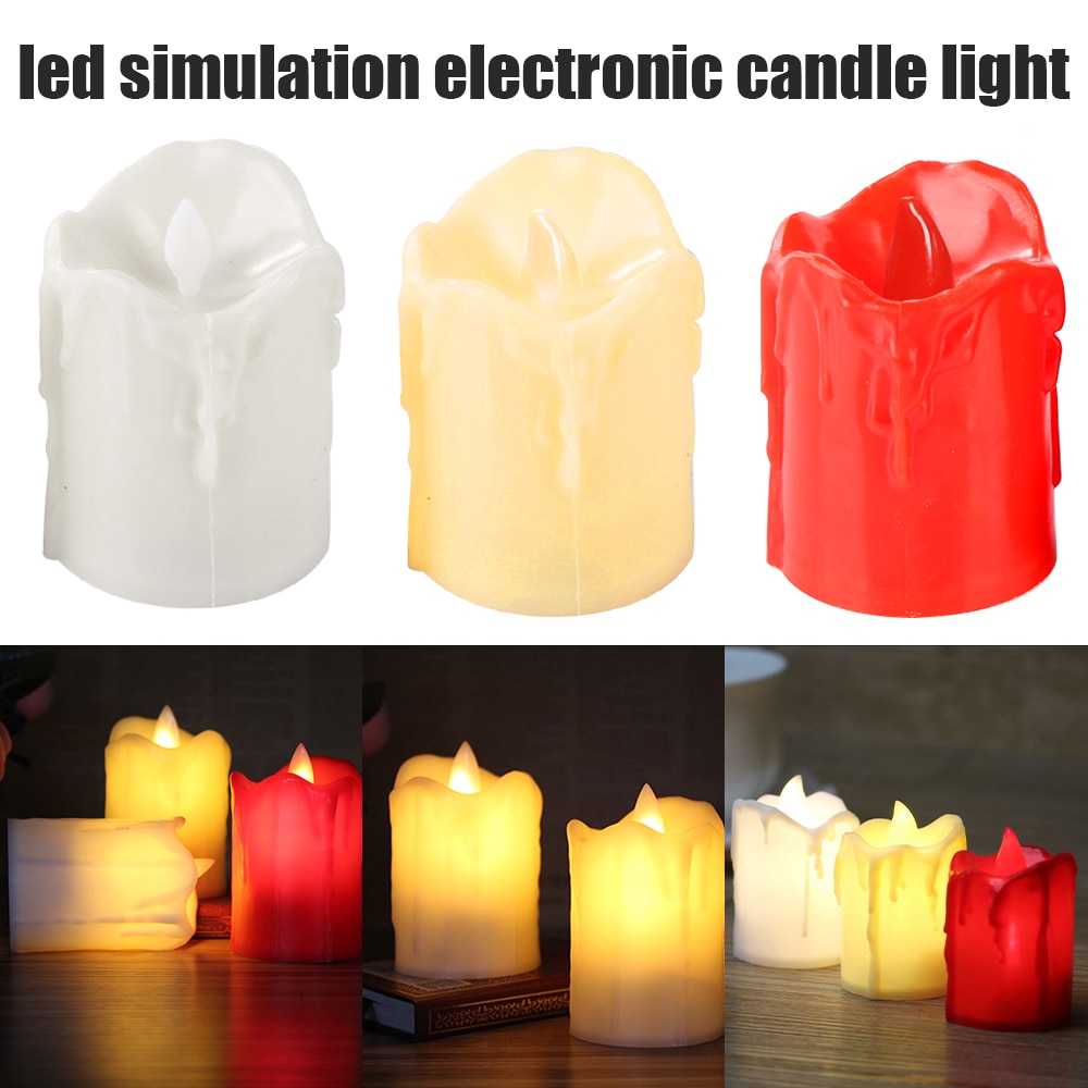 Candle Light Lamp LED Tealight Romantic Votive Flameless Battery 3 Colors Electronic wedding decoratoin