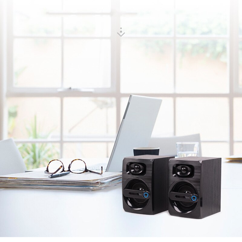 Draagbare mini usb bedrade houten combinatie luidspreker 2.0 multimedia computer luidspreker bas stereo muziekspeler subwoofer luidspreker pc