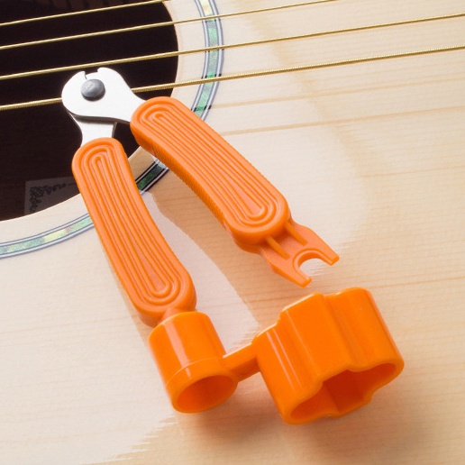 Miwayer enrouleur de cordes de guitare 3 en 1, enrouleur de cheville + coupe-corde + extracteur de broches, outil d'entretien de guitare, outil de réparation: YELLOW