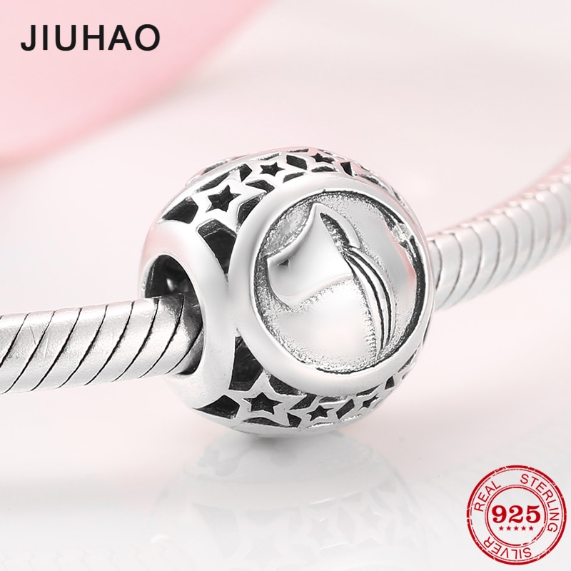 Vintage ▾ 925 sterlina d'argento Aquarius stella Segno Dello Zodiaco Perline Pendenti E Ciondoli in forma Originale JIUHAO Braccialetto di Fascino Monili che fanno
